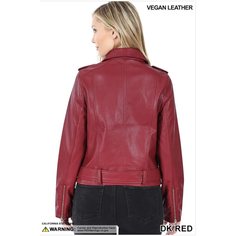 PREORDER! Vegan Leather Belted Moto Jacket - arriving late January Jacket